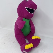 Vintage 1992 Talking Barney Purple Dinosaur Plush Playskool Working