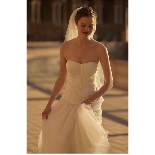 BHLDN Strapless Satin Tulle Bridal Midi Dress Large NWT Wedding