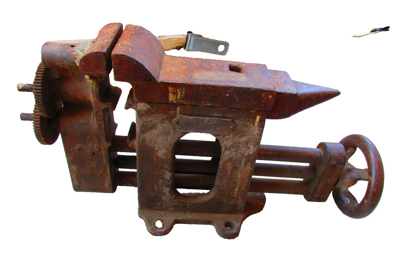 Antique Stewart Handy Worker Vise Anvil Drill Blacksmith Machinist Tool RARE, #7