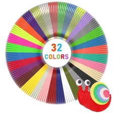 FIROS PLA 3D Pen Filament Refills Pack, 32 Colors 3D Pen PLA Filament, Each C...