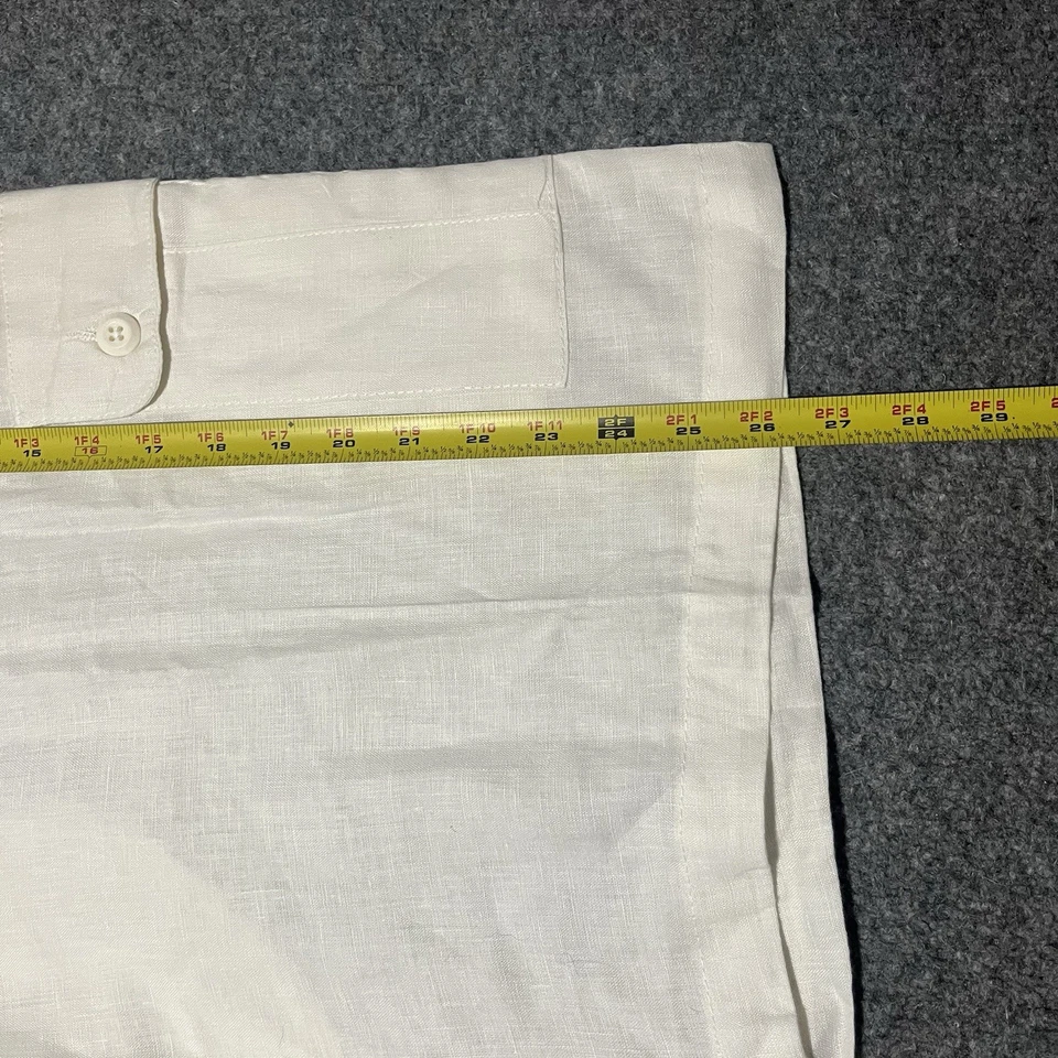 Pantalones Cortos De Colección Lifted Research Group 40 Blanco Lino Carga Utilidad Bolsillos Años 90 Y2K Foto 3 de 4