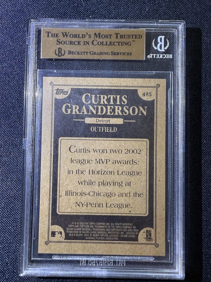 Topps 206 Curtis Granderson 2002 radiocontrol novato BGS 9,5 gema pop 1 Tigers Foto 2 de 2