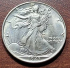 1943 Walking Liberty Half Dollar Ch. BU UNC Orig Toning Problem Free 90% Silver