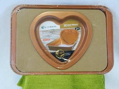 ETERNAL 2 PC COPPER NON STICK BAKEWARE SET - BRAND NEW - CERAMIC COATED