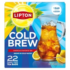 Lipton Cold Brew Iced Tea Bags, Family Size Zero Calories, Easy-To-Make with... 