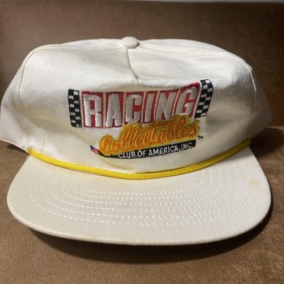 Vintage Racing Collectables America Hat Cap Snap Back White Rope Mens 90s