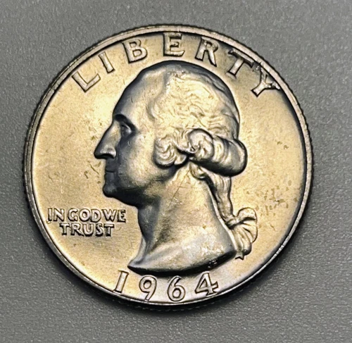 1964-D Washington Silver Quarter AU UNC Denver Mint 90%