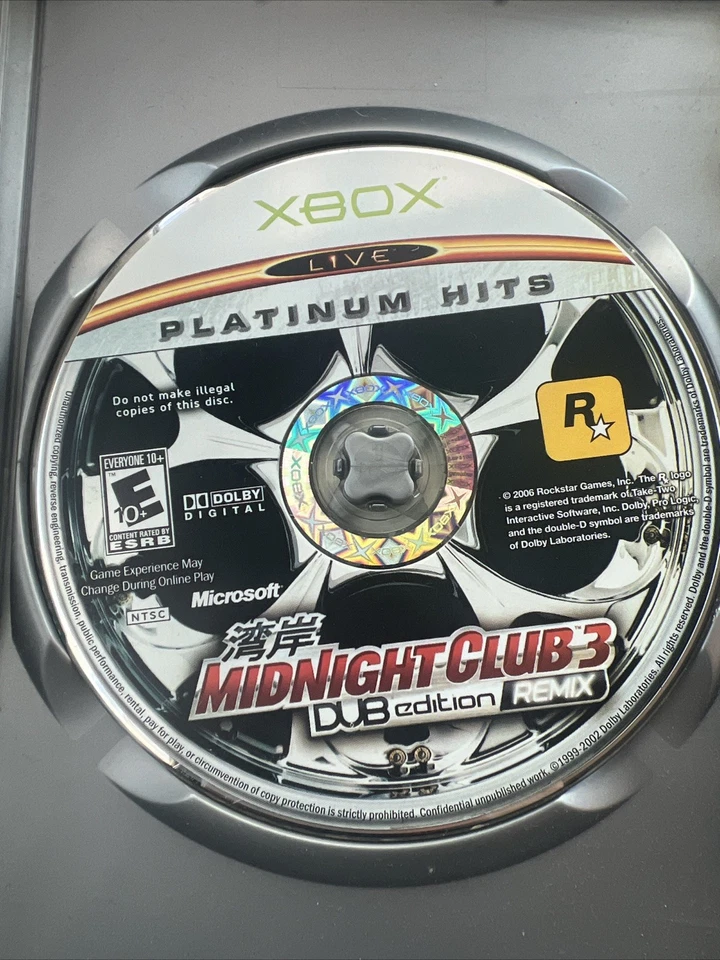 Midnight Club 3: Edición DUB Remix Platinum Hits (Microsoft Xbox, 2006) Probado Foto 2 de 2