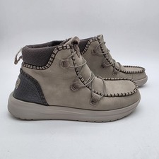 Hey Dude Eloise Boots Womens SZ 8 Recycled Leather Oak Comfort Casual Tan Beige