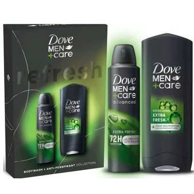 DASTORE24 Dove Men+Care Extra Fresh Gift Set 72H Refreshing Face Body Wash & Deodorant