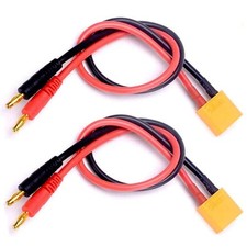 2Pcs XT90 Male Connector to 4.0MM Banana Plug Bullet Connector RC Battery Chargi