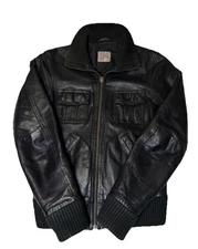 Bershka Leather Black Jacket Women's Vintage Biker Moto Motorcycle Rocker Medium