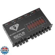Black Diamond EQ7LS 7-Band Stereo Equalizer/Crossover Pre Amp Equ