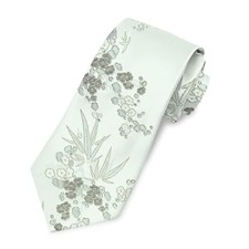 Floral Ties for Men, 3.15'' Flower Mens Tie Satin Men's Neckties Green Floral