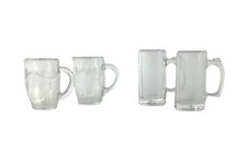 Dolls House 4 Beer Glasses Ale Mugs Miniature Pub Kitchen Dining Room Accessory