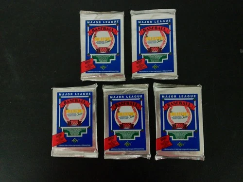(5) 1989 Upper Deck Baseball Unopened Low Series Factory Sealed Packs Griffey RC