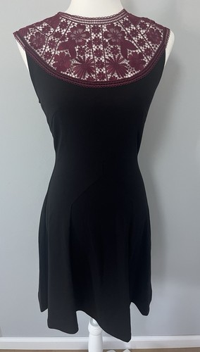 ERDEM Saks Fifth Lorna Dress Ponte Jersey Black Size 4 Sleeveless Lace NEW $1295 - Picture 8 of 23