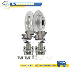 Brake Calipers Rear & Rotors and Ceramic Pads For 2008-2012 Honda Accord