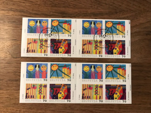 Briefmarken Schweiz Kinderzeichenwettbewerb 1999/2000 Postfrisch und gestempelt