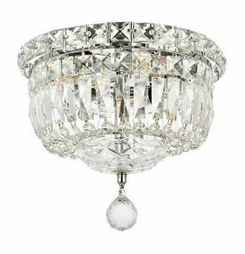 Crystal Chandelier Flush Mount Ceiling 4 Light Fixture Hallway Bathroom Bedroom - Picture 2 of 9