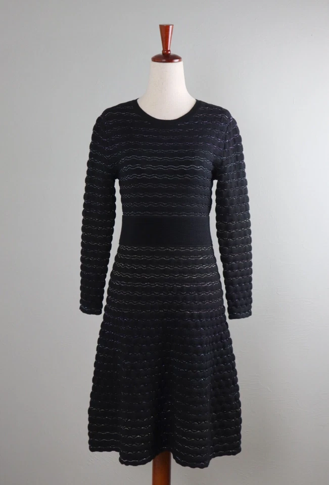 Vestido Suéter KATE SPADE New York $398 Vieira Brillo Acanalado Tejido Talla Pequeña Foto 2 de 4