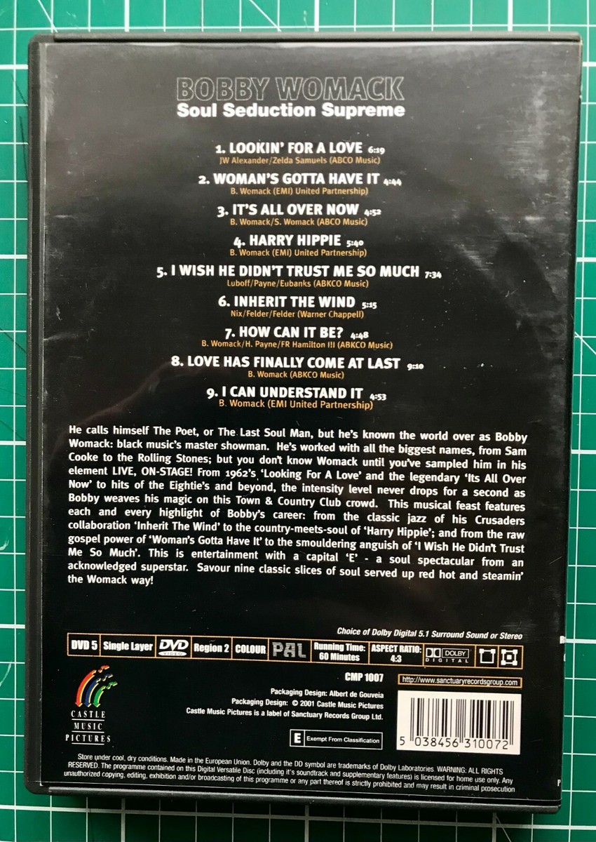 Bobby Womack - Soul Seduction Supreme DVD, Live Concert 1962