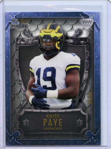 2021 Wild Card Matte Kwity Paye Colts Michigan #WWB-21 ๐ฅ๐ฅ๐ Mint /50