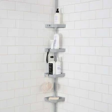 Bath Bliss 4 Tier Corner Shower Organizer Caddy in Grey