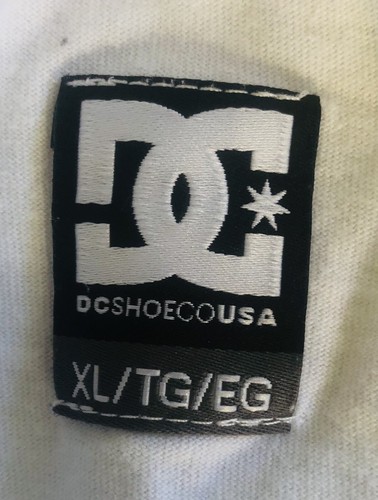 DC Shoes Mens T Shirt Size XL White Circle Logo Front & Back Print Skate Wear - Imagen 7 de 7