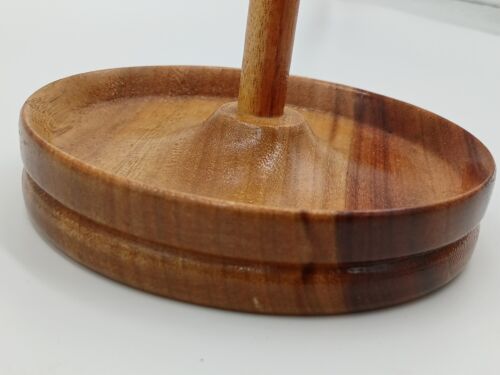 Vintage Hand Turned CAMPHOR LAUREL Wooden Ring Holder Dressing Table Decor - Picture 3 of 3