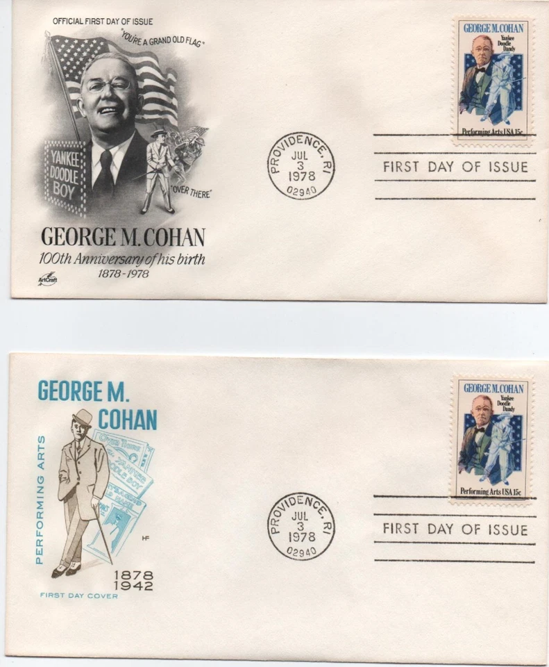 George M. Cohan: Total of Four Different First Day Covers "Yankee Doodle Dandy" - Image 2 of 2
