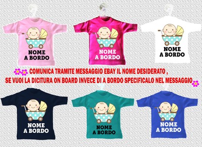 Mini T Shirt Ventosa Maglietta Auto Bimbo Bebe Neonato Carrozzina A Bordo Ebay