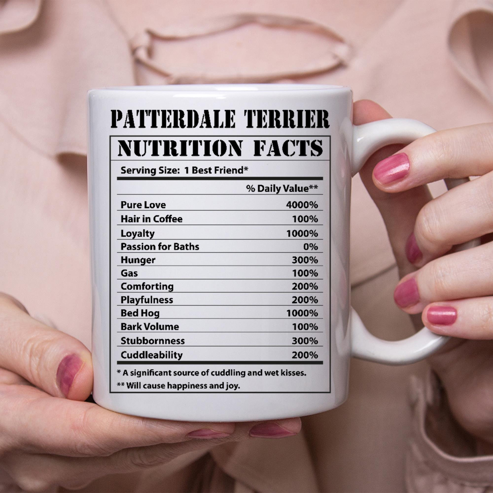 Funny Patterdale Terrier Nutrition Facts Coffee Mug Gift  