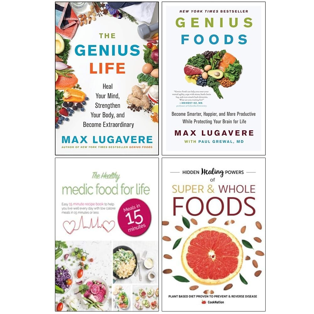 Genius Life, Genius Foods,Healthy Medic Food,Powers Of Super,Whole Foods 4 Books