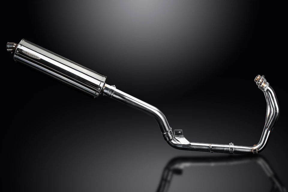 Silenciador oval de aço inoxidável Triumph Tiger 800 2011-2019 Delkevic escape total 3-1 18" - Imagem 2 de 4