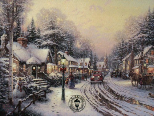 Set 9 Thomas Kinkade Winter Weihnachten Herbst & mehr Händler Postkarten, Postkarten Lot - Bild 3 von 12