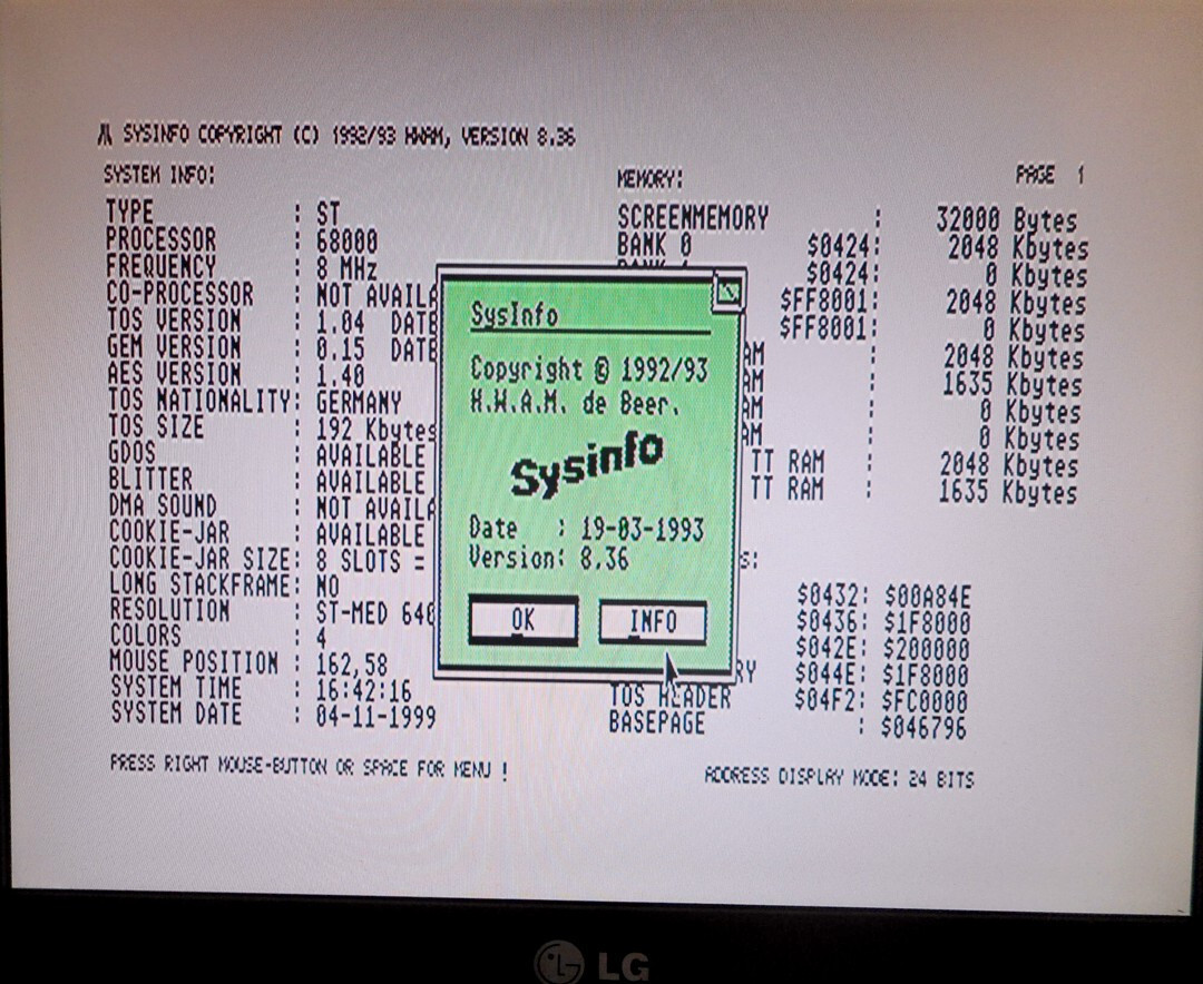 Atari ST disquette utilitaires SYSINFO 8.36, TURBO ST, SWITCH 50-60hz + 8/16Mhz