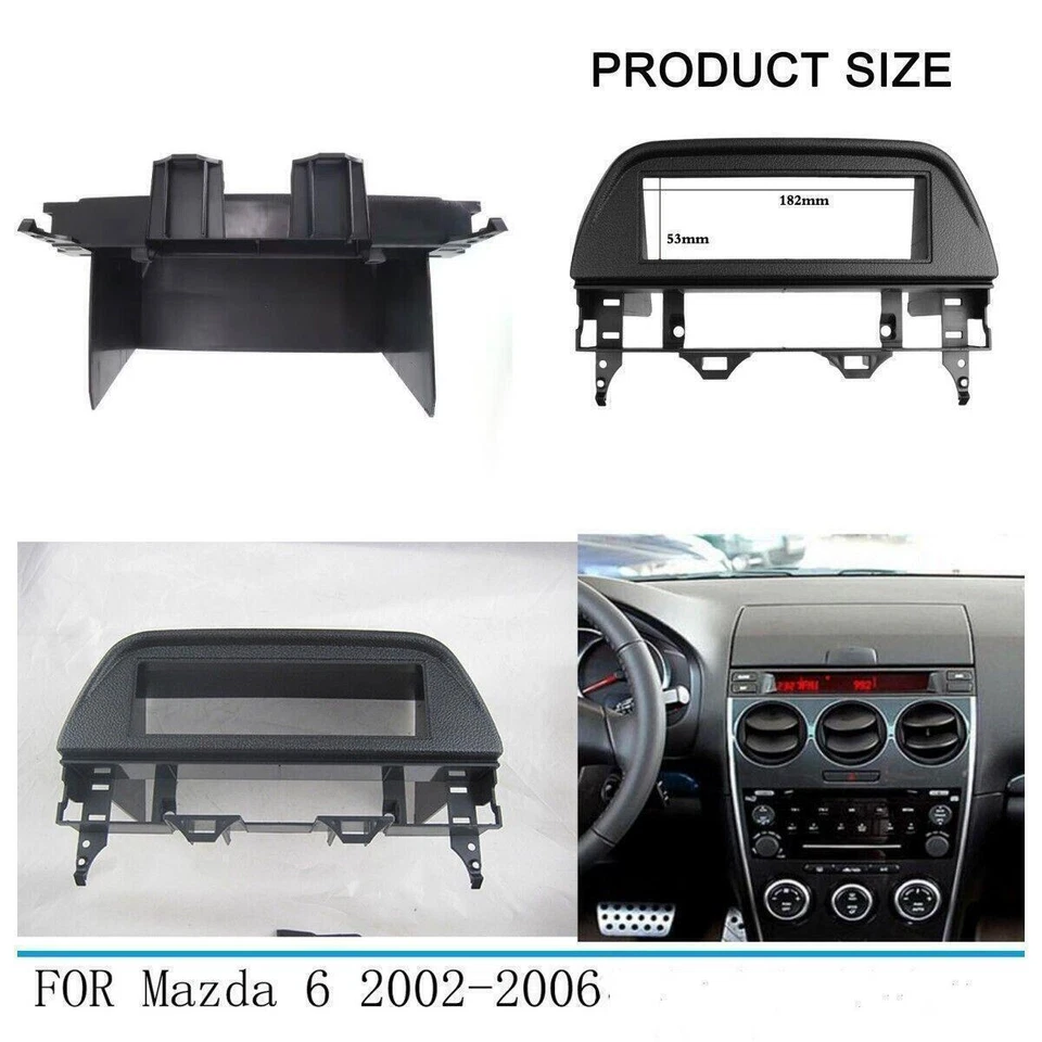 PARA Mazda 6/Atenza 2002-2006 2007 Coche Estéreo Radio Tablero Borde 1 Din Fascia Marco Foto 2 de 4