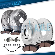 8pc Front Rear Drilled Rotors Brake Pads Kit for Silverado Sierra 1500 Yukon XL