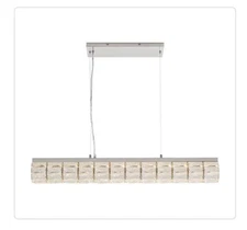 HDC Keighley 36” Integrated LED Chrome Modern Linear Chandelier *no Instructions