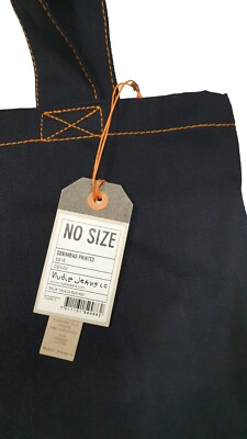 NUDIE JEANS SHOPPING BAG BACKPOCKET STITCH DENIM Size OS with 