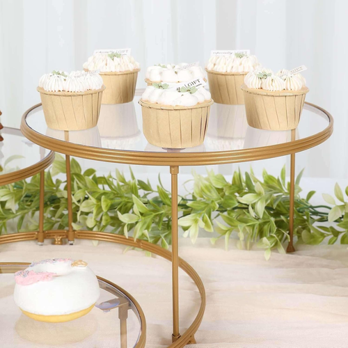 23" 3-Tier Gold Metal Cupcake Stand with Clear round Acrylic Plates, Dessert Cak - Picture 8 of 8
