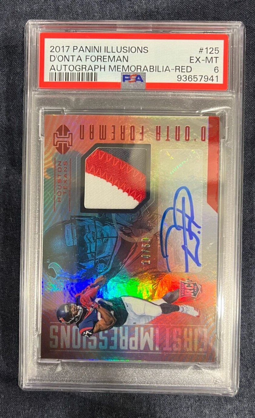 D'Onta Foreman Panini Illusions #125 Autograph Memorabilia-Red