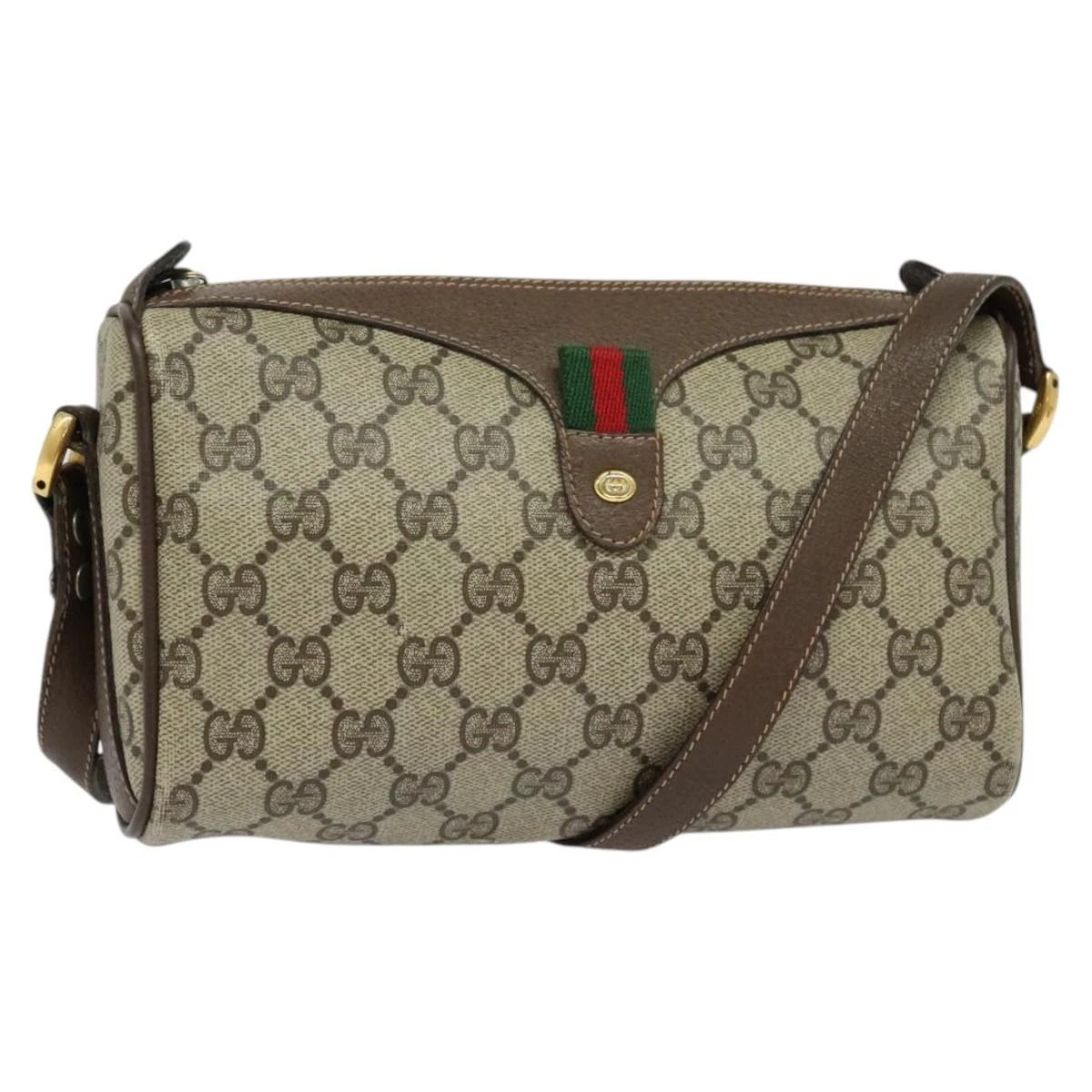 Sac GUCCI GG Supreme Web Sherry Line PVC beige or 89 02 018 authentique MX185