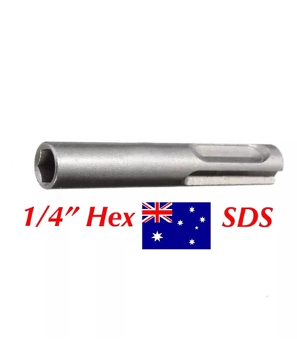Chuck Adapter SDS Hammer Drill To 1/4” Drive Impact Driver Socket Universal Bit