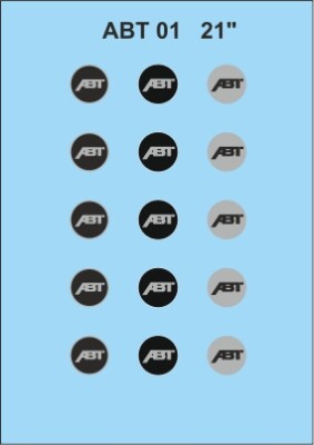 Decals Felgendesign Abt FR 3,0 mm 1/18 Set 3 x 5 Stück Naßschiebebild Decal