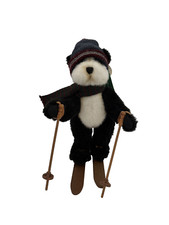 Vintage Russ Berrie Bumps Panda Bear Skiing Plush Stuffed Animal Toy Posable 9"