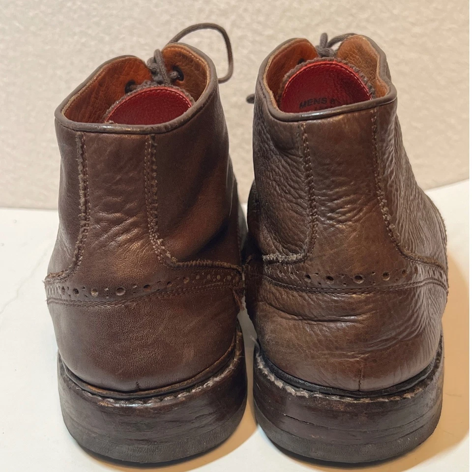 Florheim by Duckie Brown Mens Leather Wingtip Ankle Boots Size 9 - Image 2 of 4