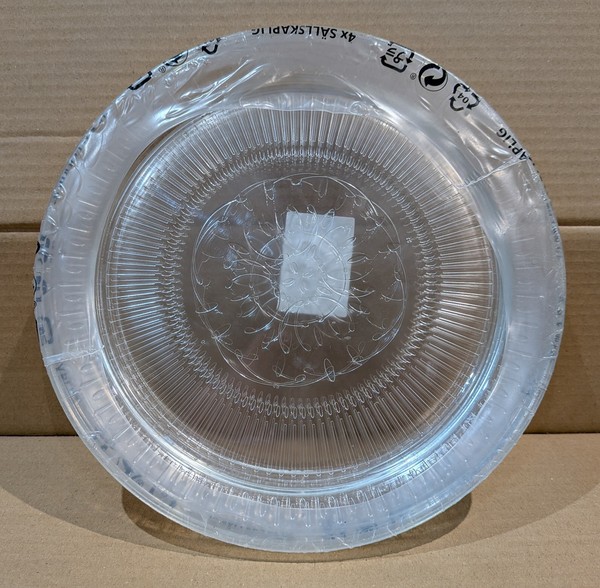 IKEA SALLSKAPLIG Juego de 4 Platos Estampados Transparente 904.509.89 Nuevo Antiguo Stock 2015