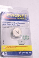  5-Pk Master Magnetics Super Neodymium Disc Magnets w/ Adhesive .75 x .06